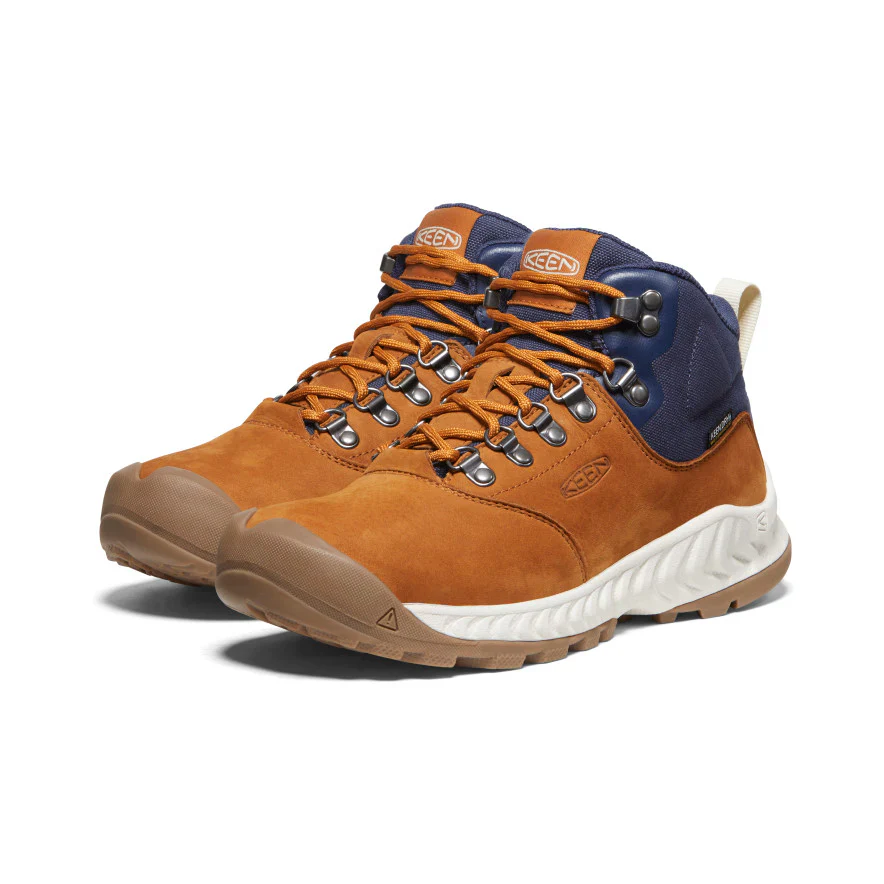Women's NXIS Explorer Mid Waterproof Hiking Shoes | Keen Maple/Birch - Image 2