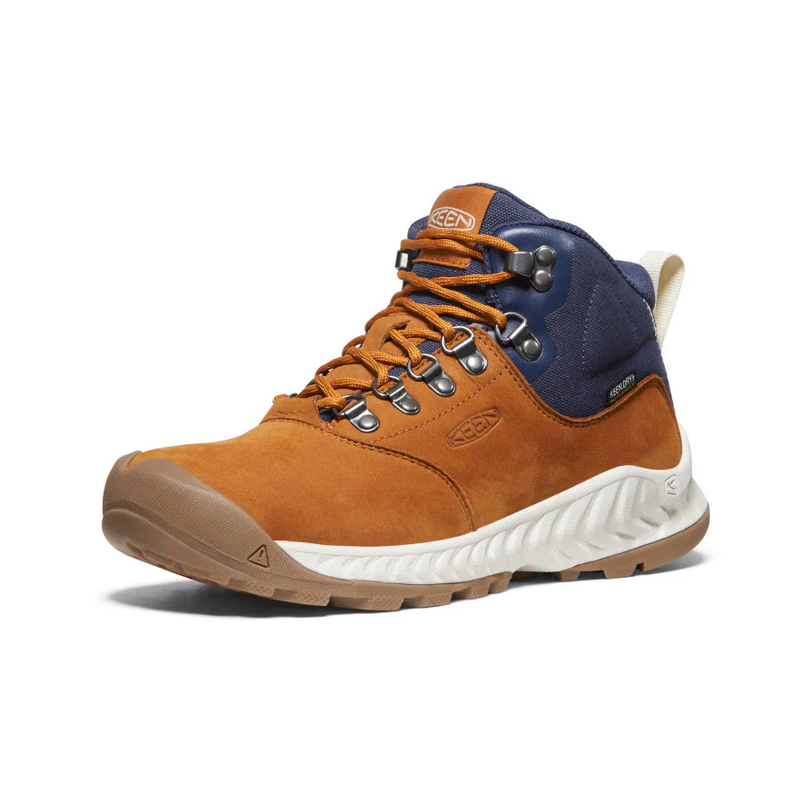 Women's NXIS Explorer Mid Waterproof Hiking Shoes | Keen Maple/Birch - Image 3