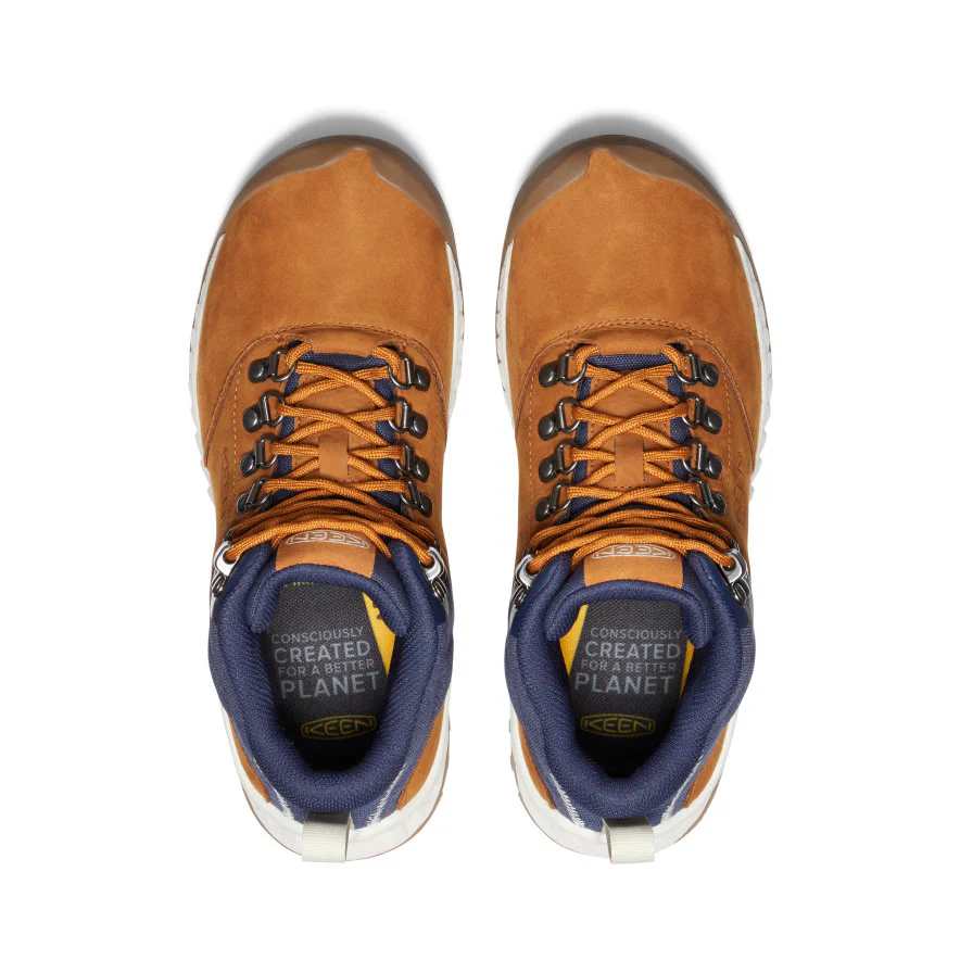 Women's NXIS Explorer Mid Waterproof Hiking Shoes | Keen Maple/Birch - Image 4