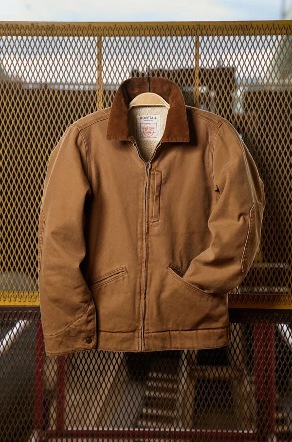 Women's Old School Trucker Canvas Work Jacket | Vintage Brown - Image 2