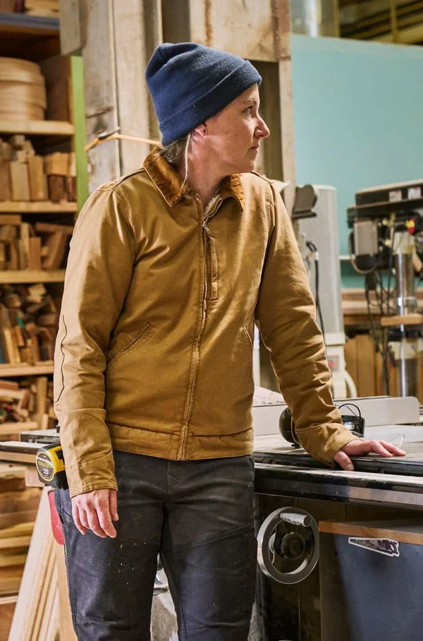 Women's Old School Trucker Canvas Work Jacket | Vintage Brown - Image 4