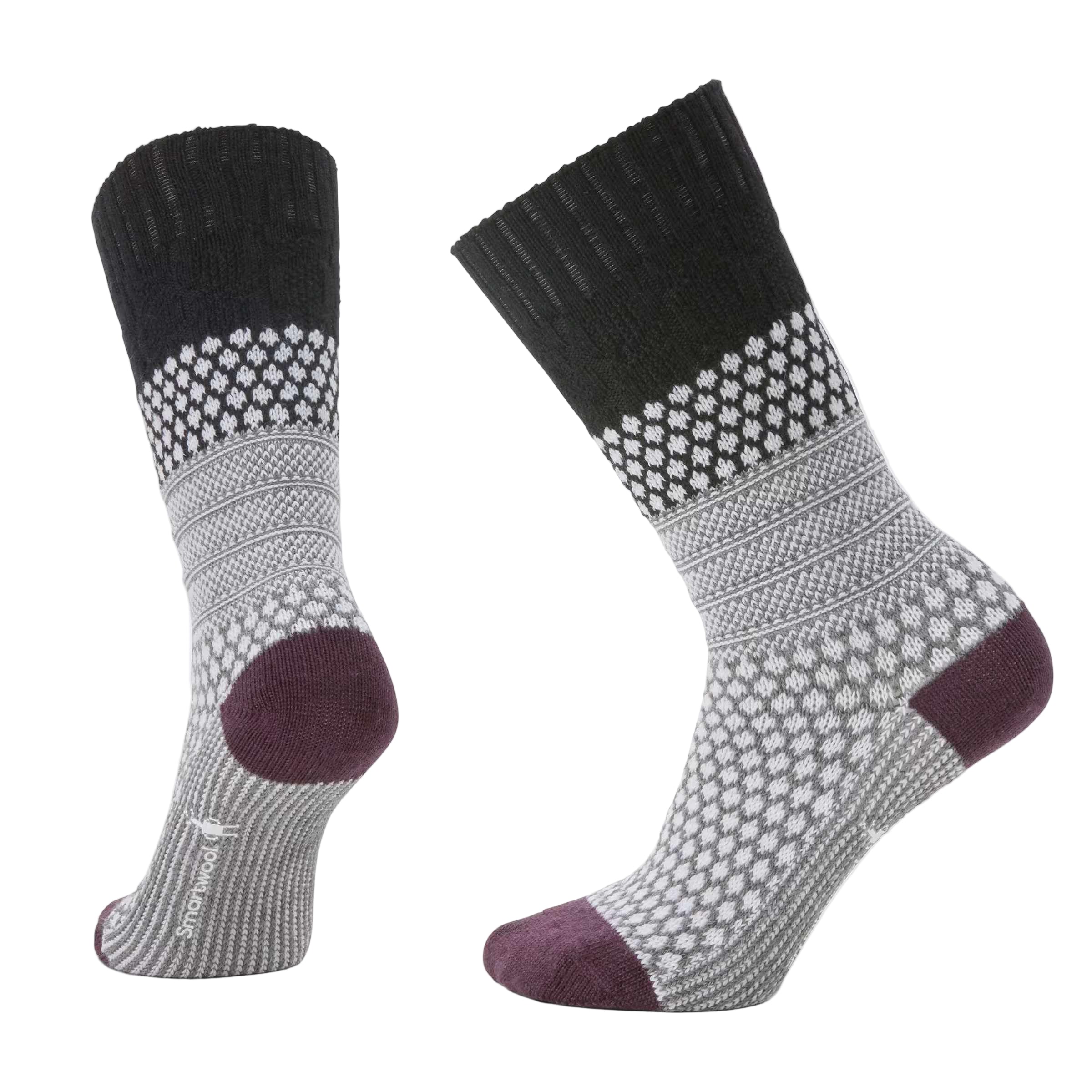 Women's Popcorn Cable Crew Socks | Black