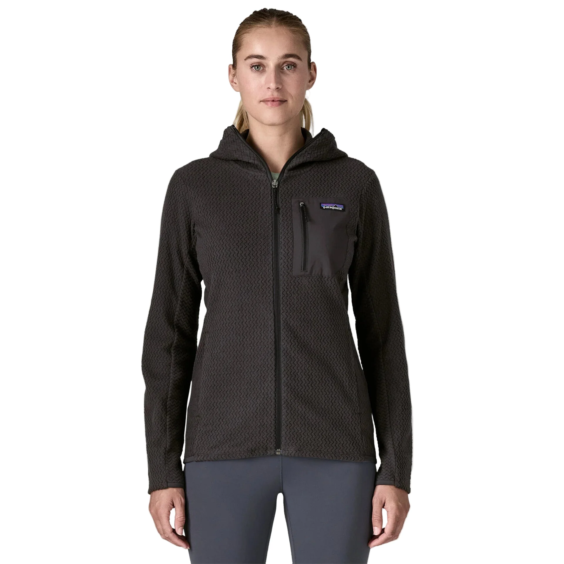 Women's R1® Air Fleece Full-Zip Hoody | Black - Image 2