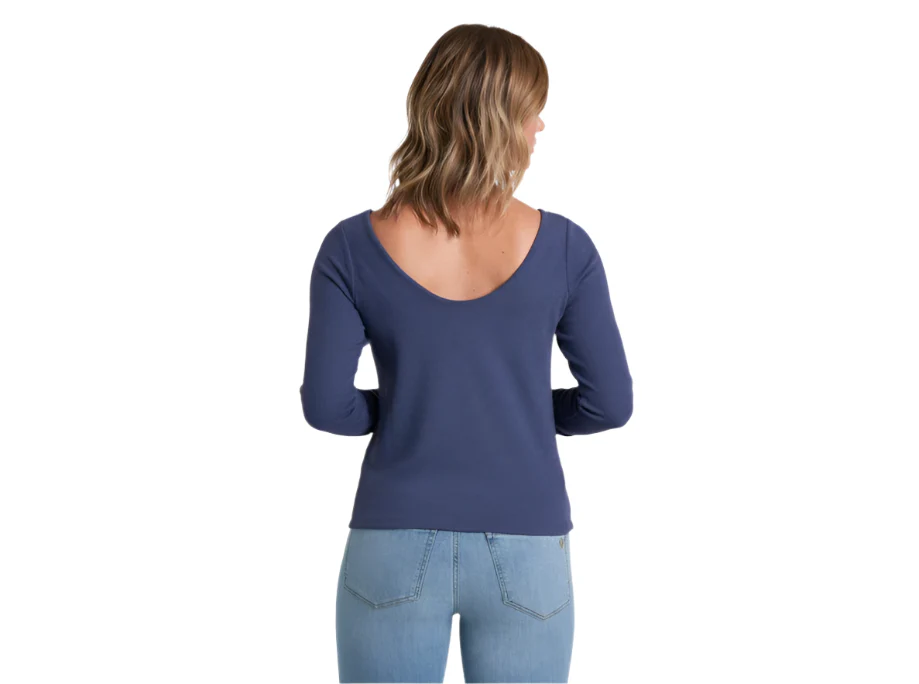 Women's Remi Long Sleeve Scoop Back Top | Nocturne Blue - Image 2