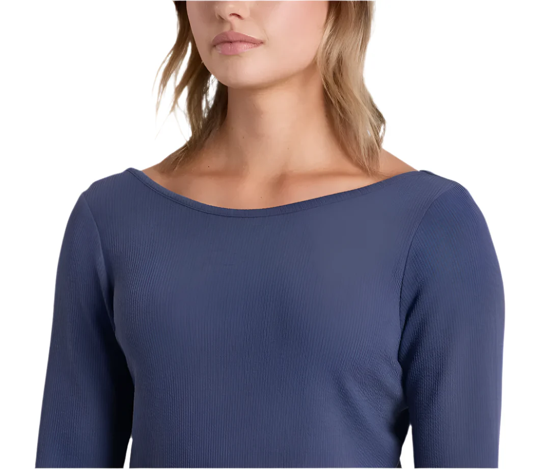 Women's Remi Long Sleeve Scoop Back Top | Nocturne Blue - Image 4