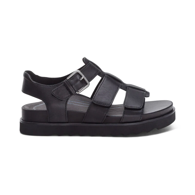 Women's Romy Quarter Strap Cork Flat Sandal Black - Image 3