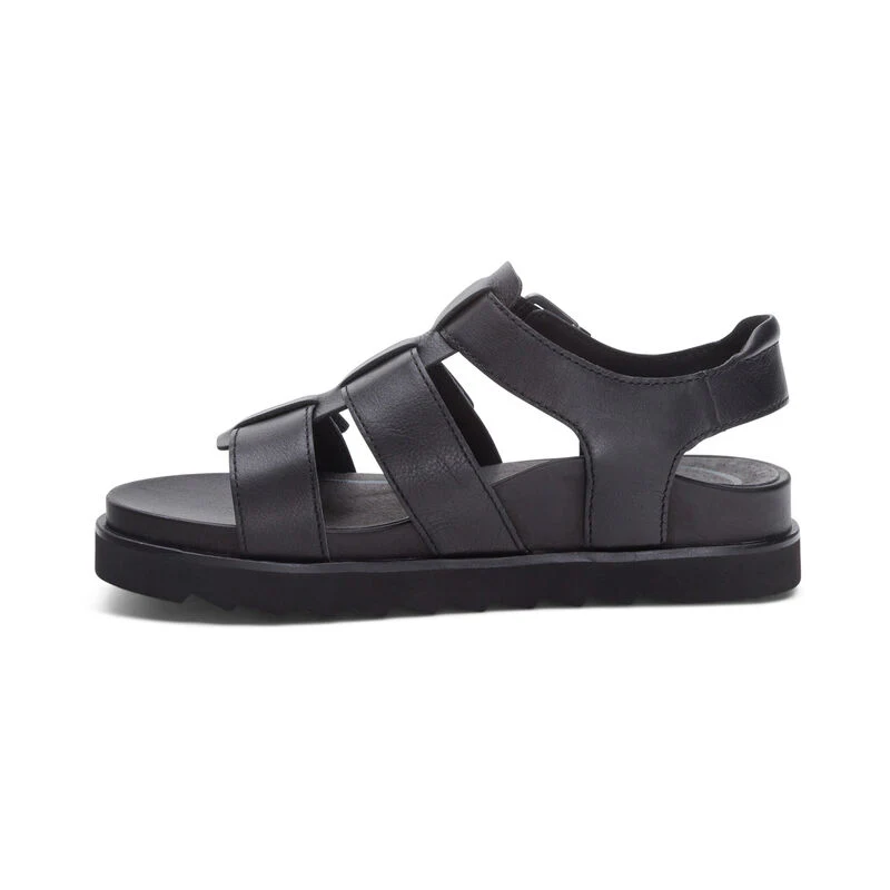Women's Romy Quarter Strap Cork Flat Sandal Black - Image 4