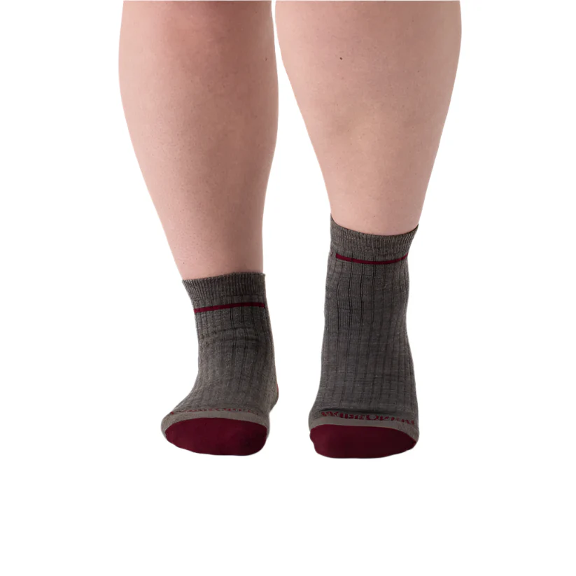 Women's Single Stripe Wide Cushioned Quarter Socks - Image 2