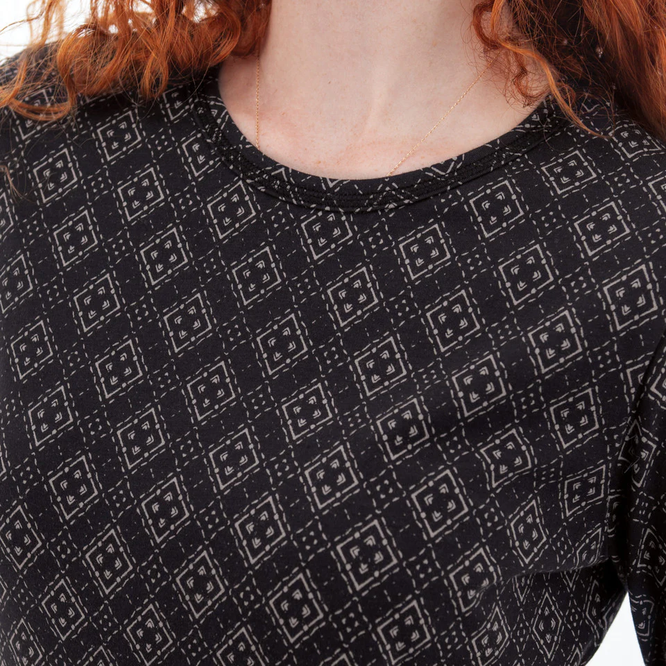Women's Tatum Organic Geo Print Long Sleeve Top | Black - Image 4