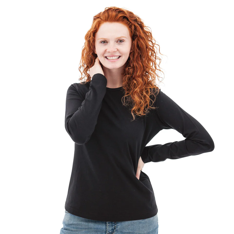 Women's Tatum Organic Long Sleeve Top | Black - Image 3
