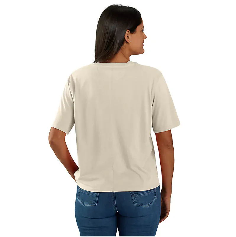 Women's Short Sleeve Tencel Pocket Tee | Oat - Image 2