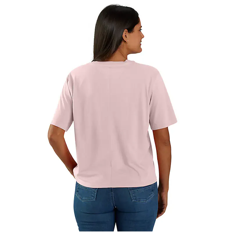Women's Short Sleeve Tencel Pocket Tee | Rose - Image 2