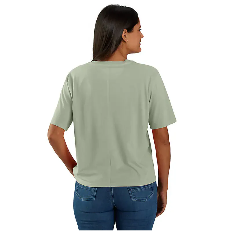 Women's Short Sleeve Tencel Pocket Tee | Sage - Image 2
