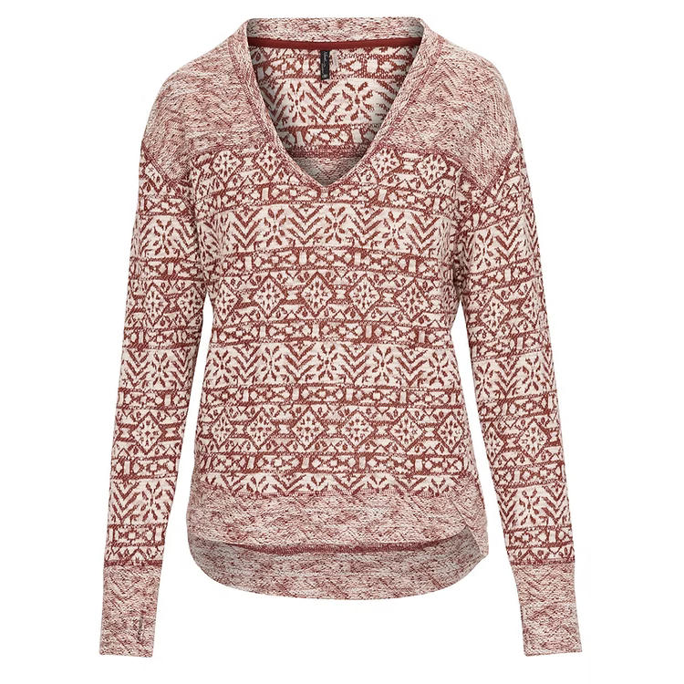 Women's Weston V Neck Long Sleeve Tee | Madder