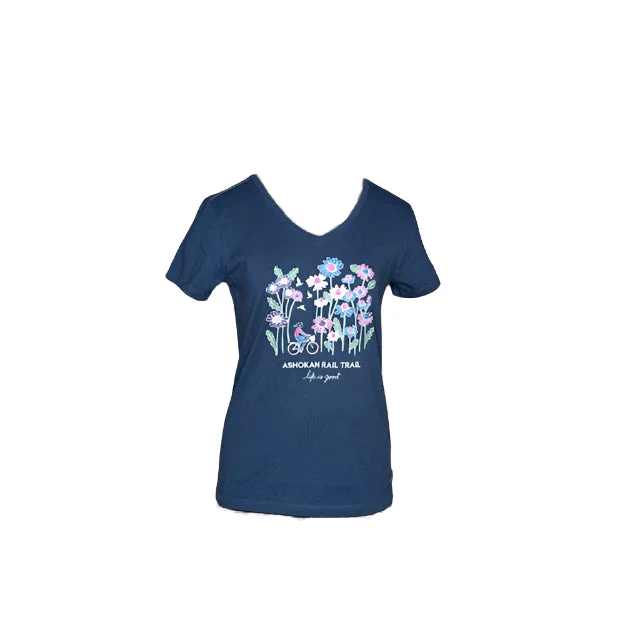 Women's Wildflower Relaxed Short Sleeve V-Neck Ashokan Rail Trail Crusher Tee